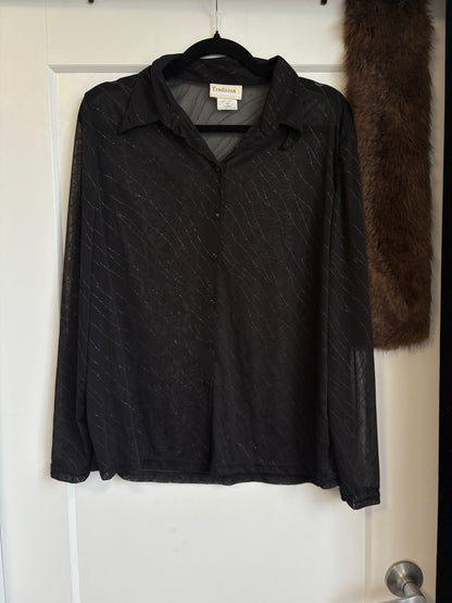 VINTAGE SHEER BLACK LONG SLEEVE - 14