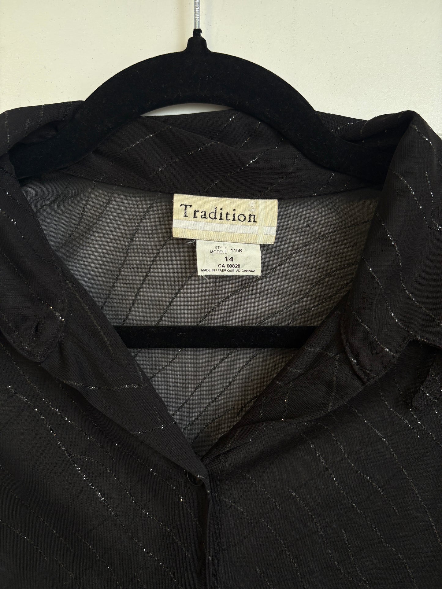 VINTAGE SHEER BLACK LONG SLEEVE - 14