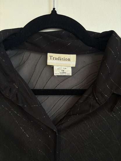 VINTAGE SHEER BLACK LONG SLEEVE - 14