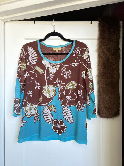 VINTAGE SHEER FLORAL TOP