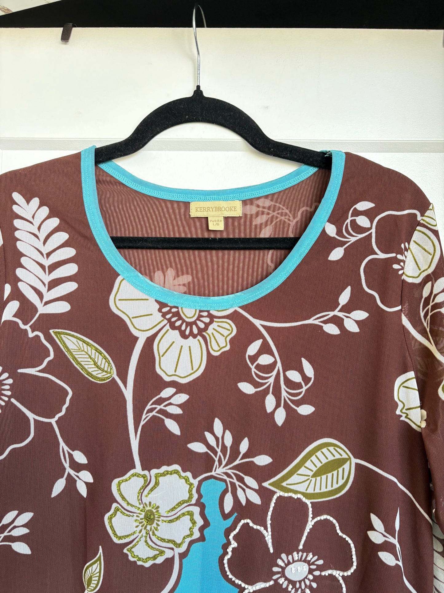 VINTAGE SHEER FLORAL TOP