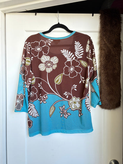 VINTAGE SHEER FLORAL TOP