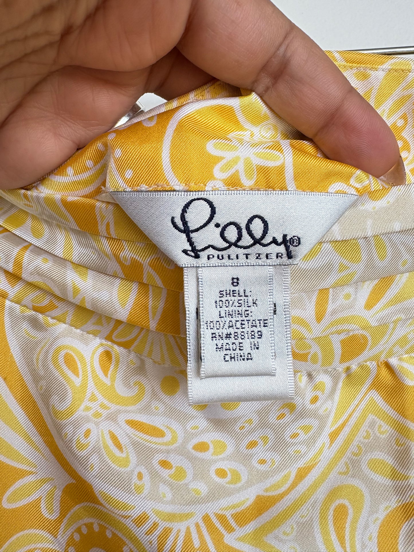 VINTAGE SILK LILLY PULITZER MINI SKIRT - 8