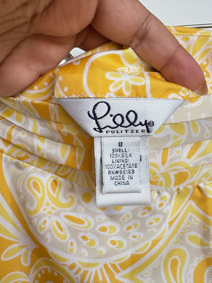 VINTAGE SILK LILLY PULITZER MINI SKIRT - 8