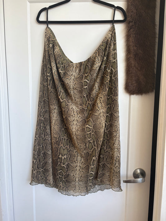 VINTAGE SNAKE SKIN MIDI SKIRT - 5XL