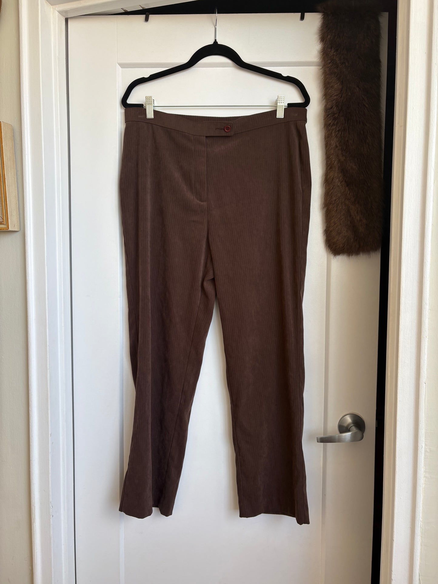 VINTAGE SUEDE PINSTRIPE TROUSERS - 14