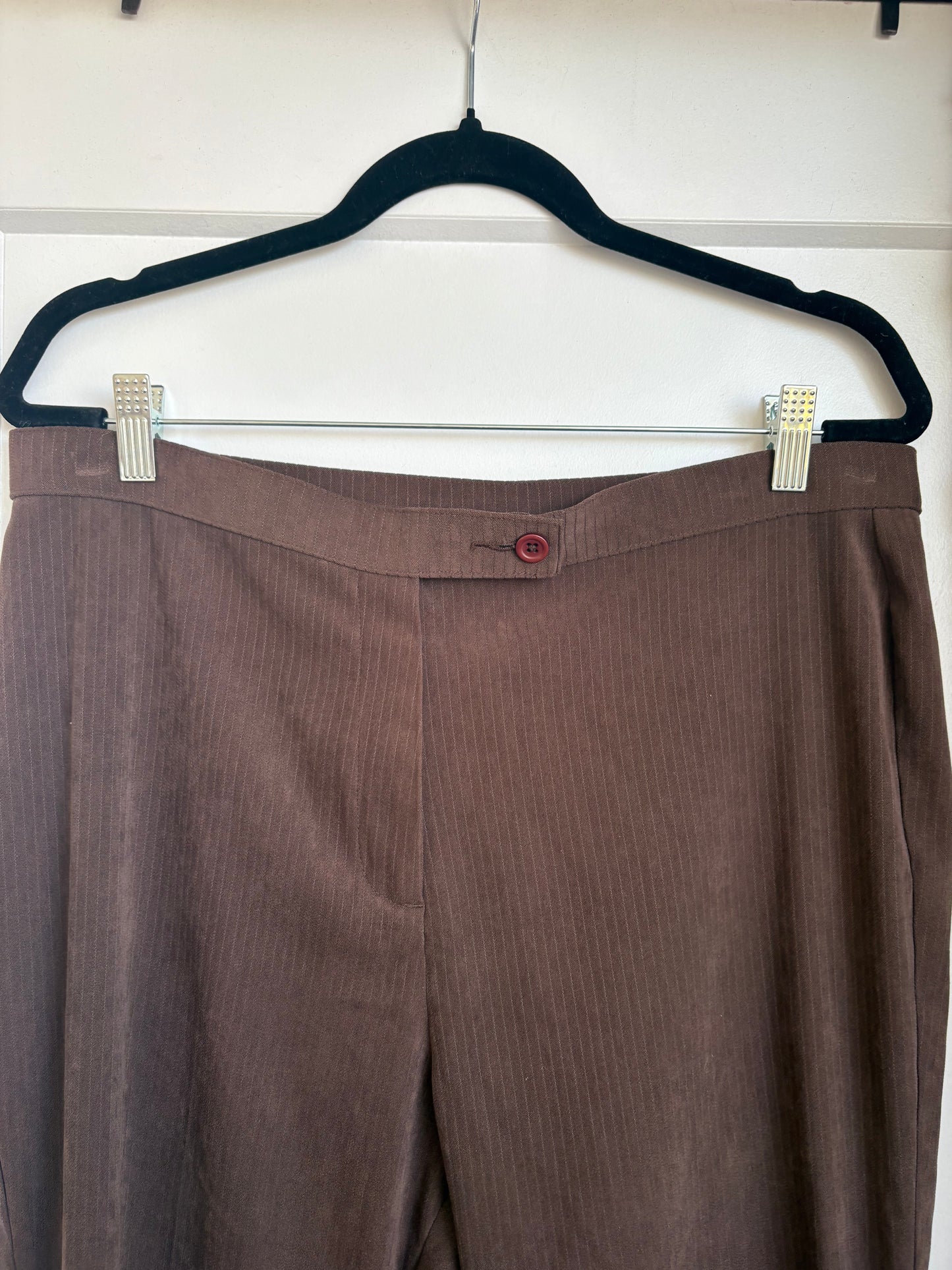 VINTAGE SUEDE PINSTRIPE TROUSERS - 14