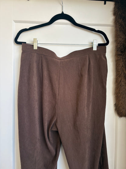 VINTAGE SUEDE PINSTRIPE TROUSERS - 14