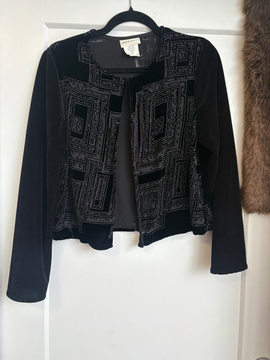 VINTAGE VELVET EMBROIDERED BALERO - M