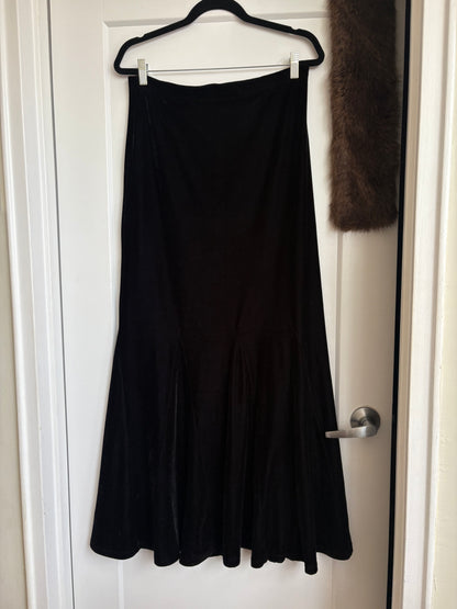 VINTAGE VELVET MAXI SKIRT - L