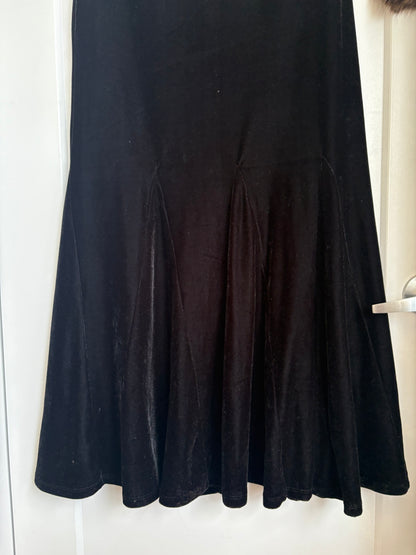 VINTAGE VELVET MAXI SKIRT - L