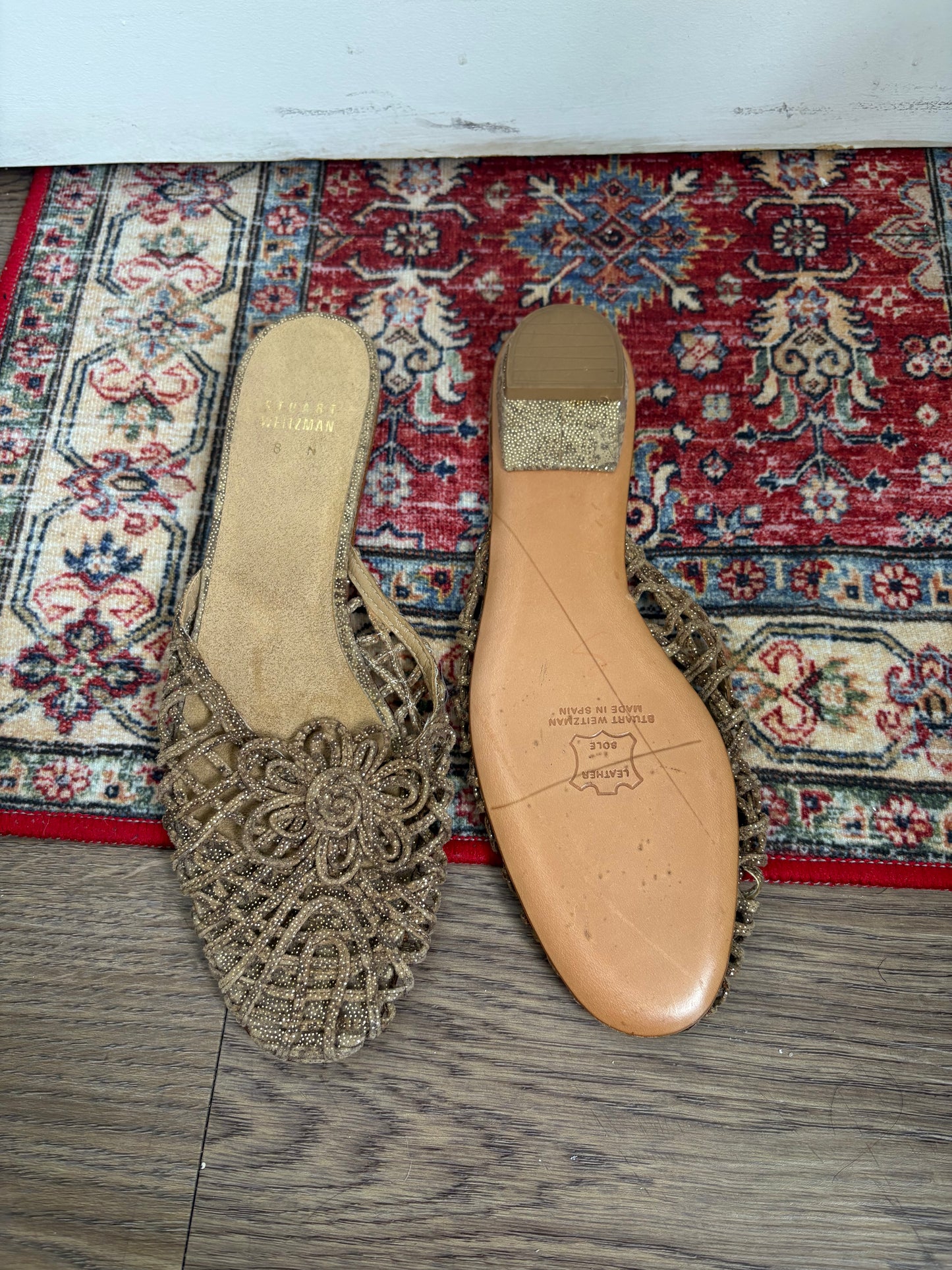 VINTAGE WOVEN STUART WEITZMAN FLATS - SIZE 8