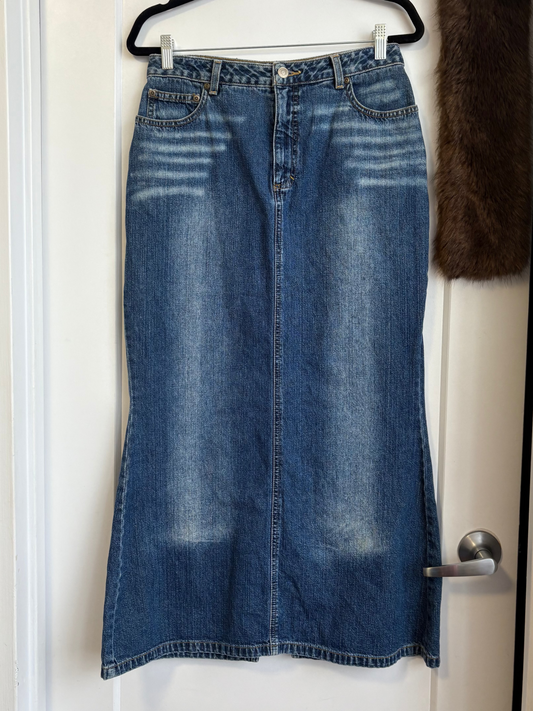 Y2K MAXI DENIM SKIRT - S