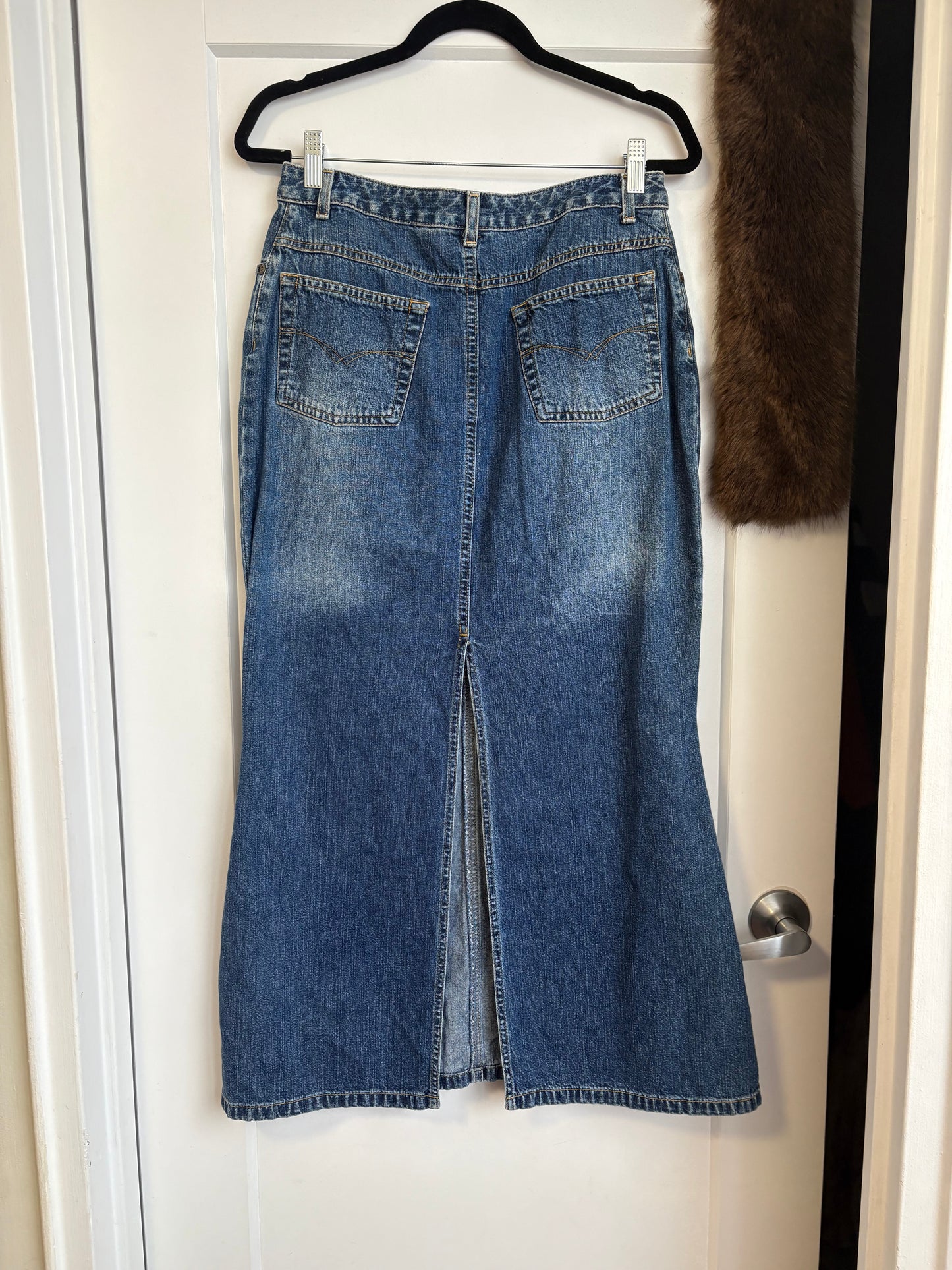 Y2K MAXI DENIM SKIRT - S